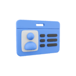3d render identity verification card icon 3d render id card icon illustration isolated on white background png